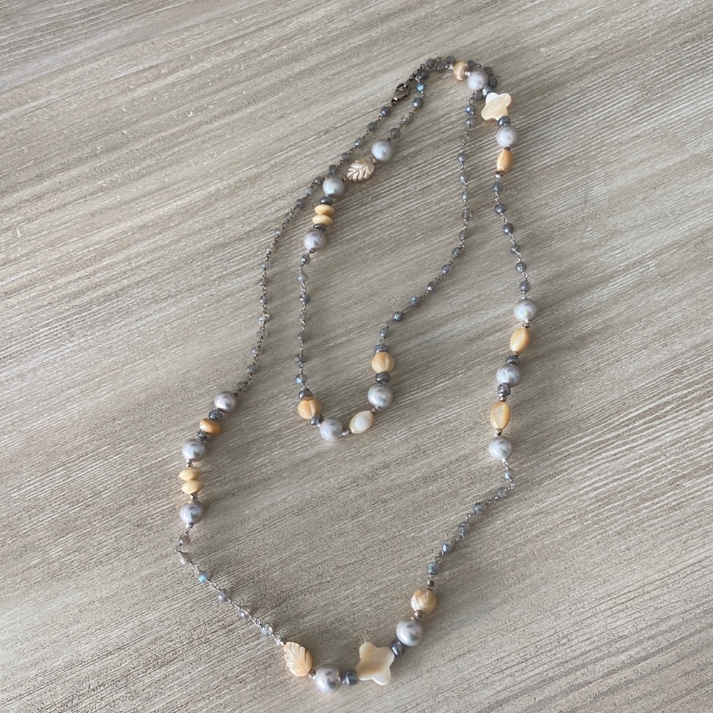 Chan Luu freshwater pearl and bead necklace